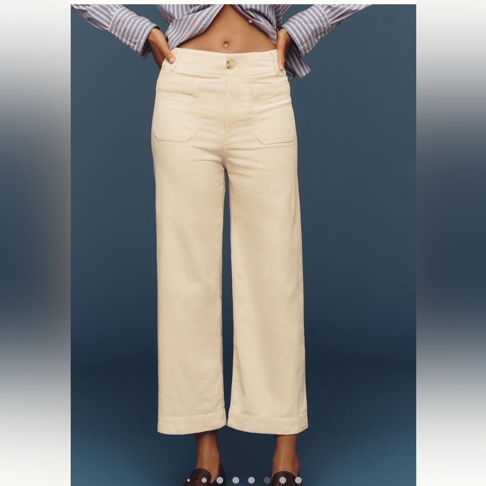 Anthropologie Maeve Colette - size 25, cream/white, corduroy